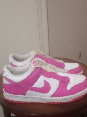 Nike Girls Dunk Low FB9109-102 Pink White Casual Shoes Sneakers Size 7Y